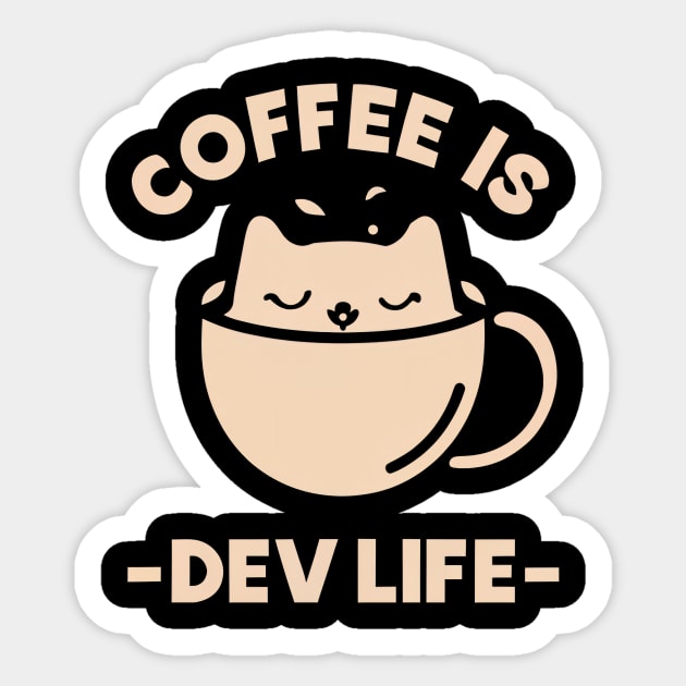 COFFEE IS DEV LIFE Sticker by fupi